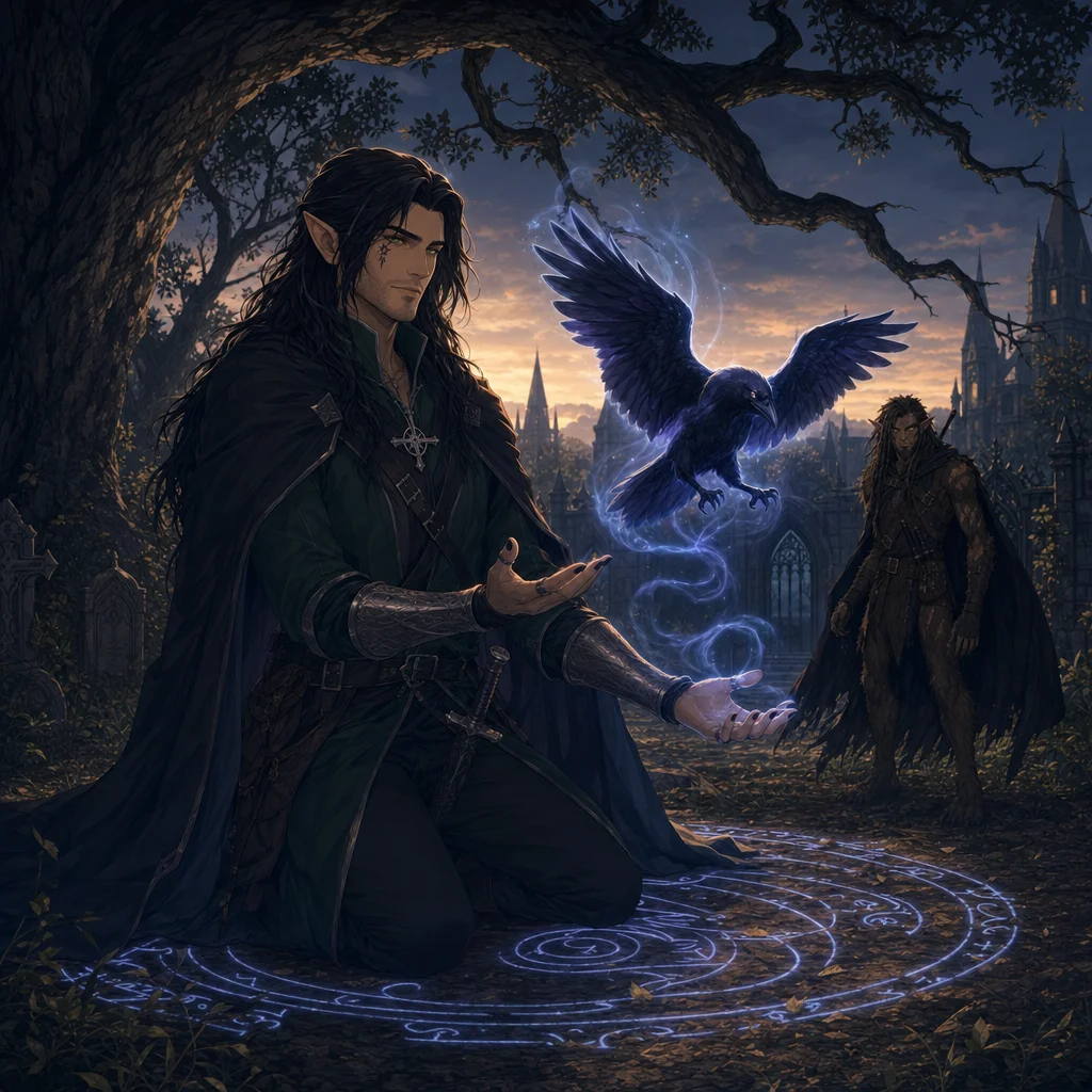 Caelum's raven familiar
